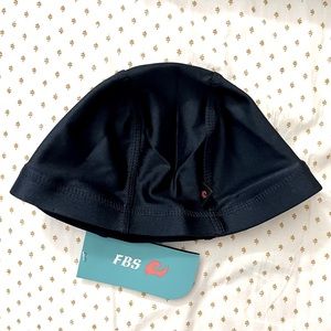 NWT Navy Swim Cap, fabric swimsuit material